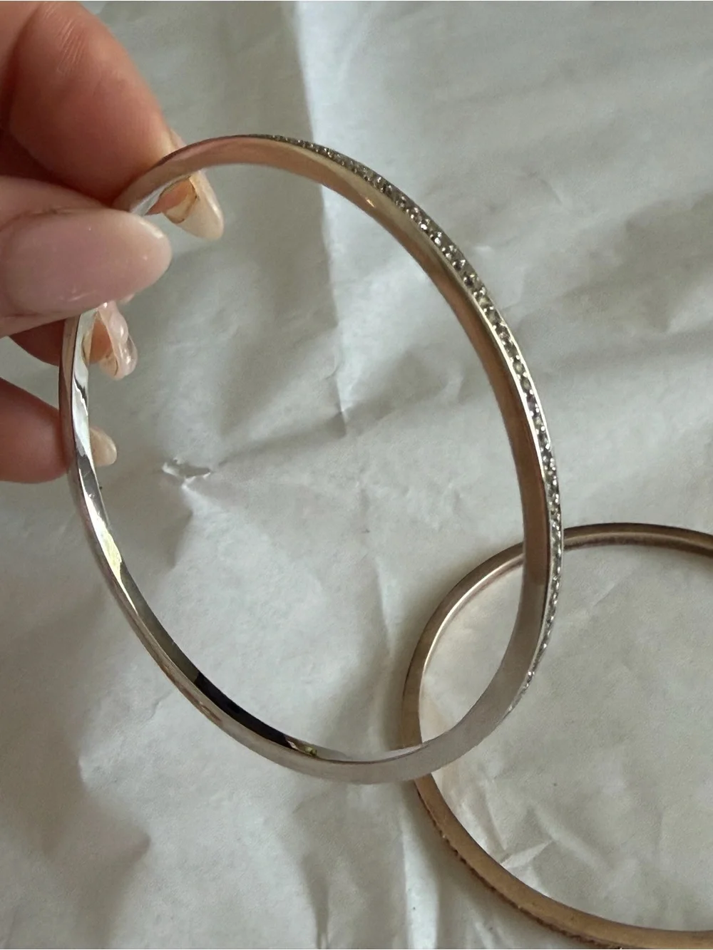 Coach Two-Tone Gold and Silver Stacked Bangle Set with Charm